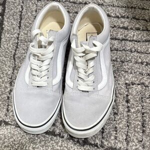 Vans Classic White and Gray Canvas Shoes